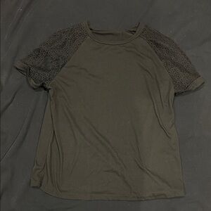 Elegant Black Lace Sleeve Women's Top